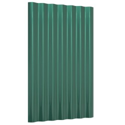 Pannelli Tetto 12pz Acciaio Verniciato a Polvere Verde 60x36 cm