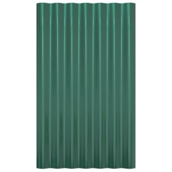 Pannelli Tetto 12pz Acciaio Verniciato a Polvere Verde 60x36 cm