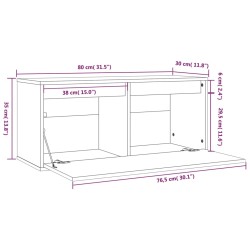   Pensile Marrone Miele 80x30x35 cm in Legno Massello di Pino