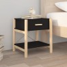 Tavolino da Letto Nero 42x38x45 cm in Legno Ingegnerizzato