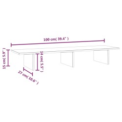   Supporto per Monitor Grigio 100x27x15 cm Legno Massello di Pino