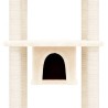   Albero per Gatti con Tiragraffi in Sisal Crema 169 cm