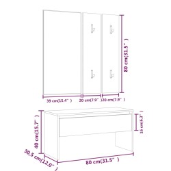 vidaXL Set di Mobili da Corridoio Rovere Sonoma in Legno ingegnerizzato