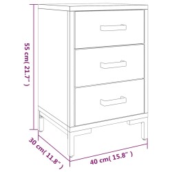 vidaXL Comodini 2 pz 40x30x55 cm in Legno Massello di Pino