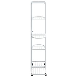   Fioriera a 5 Piani con Ruote 44x23x100 cm Ferro Bianco