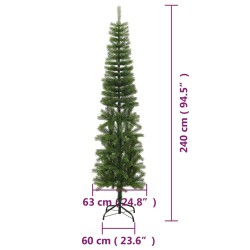 Albero di Natale Artificiale Sottile con Base 240 cm PE