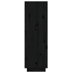   Scarpiera Nera 60x34x105 cm in Legno Massello di Pino