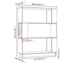   Libreria/Divisorio Miele 80x25x101 cm in Legno Massello