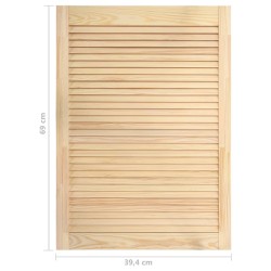 vidaXL Ante a Lamelle 2 pz in Legno Massello di Pino 69x39,4 cm