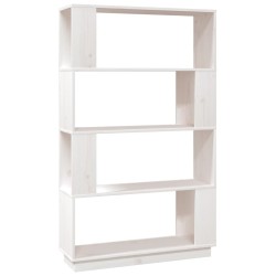   Libreria/Divisorio Bianco 80x25x132 cm Legno Massello di Pino