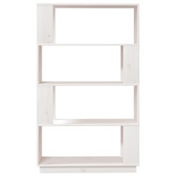   Libreria/Divisorio Bianco 80x25x132 cm Legno Massello di Pino