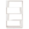   Libreria/Divisorio Bianco 80x25x132 cm Legno Massello di Pino