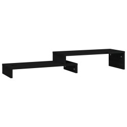 Supporto per Monitor Nero (52-101)x22x14 cm Legno Massello Pino