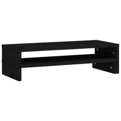 Supporto per Monitor Nero (52-101)x22x14 cm Legno Massello Pino