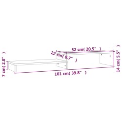 Supporto per Monitor Nero (52-101)x22x14 cm Legno Massello Pino