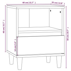   Comodino Rovere Fumo 40x35x50 cm