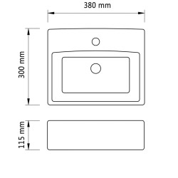 vidaXL Lavandino con Foro per Rubinetto 38x30x11,5 cm in Ceramica Oro