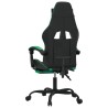   Sedia da Gaming Girevole con Poggiapiedi Nero Verde Similpelle