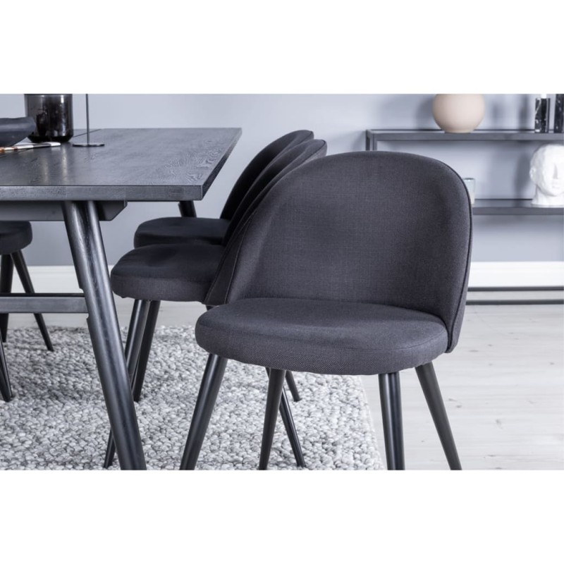 Venture Home Sedie da Pranzo 2 pz Velvet in Poliestere Nero