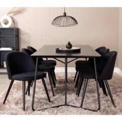 Venture Home Sedie da Pranzo 2 pz Velvet in Poliestere Nero