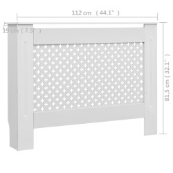 vidaXL Coperture per Radiatori 2 pz Bianche 112x19x81,5 cm in MDF