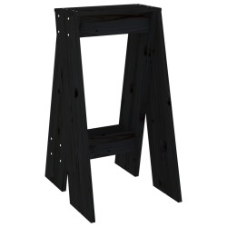   Sgabelli 2 pz Nero 40x40x75 cm in Legno Massello di Pino