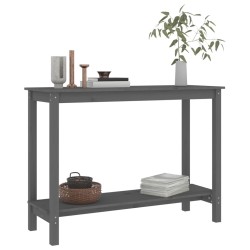   Tavolo Consolle Grigio 110x40x80 cm in Legno Massello di Pino