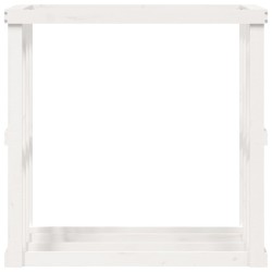 Portaceppi da Esterno Bianco 108x52x106 cm Legno Massello Pino