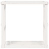 Portaceppi da Esterno Bianco 108x52x106 cm Legno Massello Pino