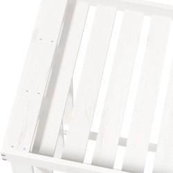 Portaceppi da Esterno Bianco 108x52x106 cm Legno Massello Pino