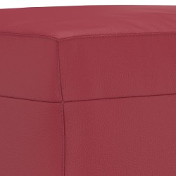 vidaXL Poggiapiedi Rosso Vino 70x55x41 cm in Similpelle