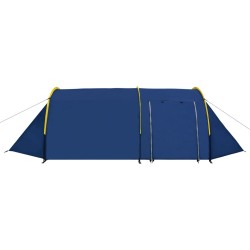 vidaXL Tenda da Campeggio per 4 Persone Blu Marino/Giallo