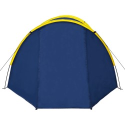 vidaXL Tenda da Campeggio per 4 Persone Blu Marino/Giallo