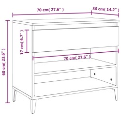   Scarpiera Grigio Cemento 70x36x60 cm in Legno Ingegnerizzato