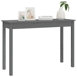   Tavolo Consolle Grigio 110x40x75 cm in Legno Massello di Pino