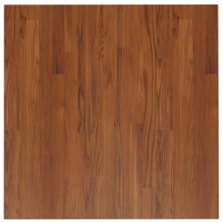    Piano Tavolo Quadrato Marrone Scuro 70x70x2,5cm Rovere Trattato