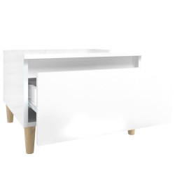   Tavolino Bianco Lucido 50x46x35 cm in Legno Ingegnerizzato