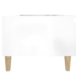   Tavolino Bianco Lucido 50x46x35 cm in Legno Ingegnerizzato