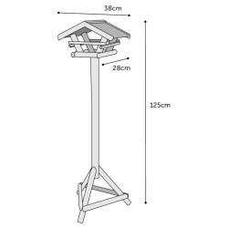 FLAMINGO Mangiatoia Uccelli con Supporto Lucar 38x28x125cm Naturale