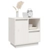   Comodini 2 pz Bianco 50x34x50 cm in Legno Massello di Pino