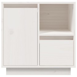   Comodini 2 pz Bianco 50x34x50 cm in Legno Massello di Pino