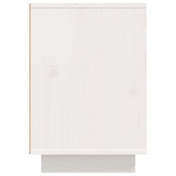   Comodini 2 pz Bianco 50x34x50 cm in Legno Massello di Pino