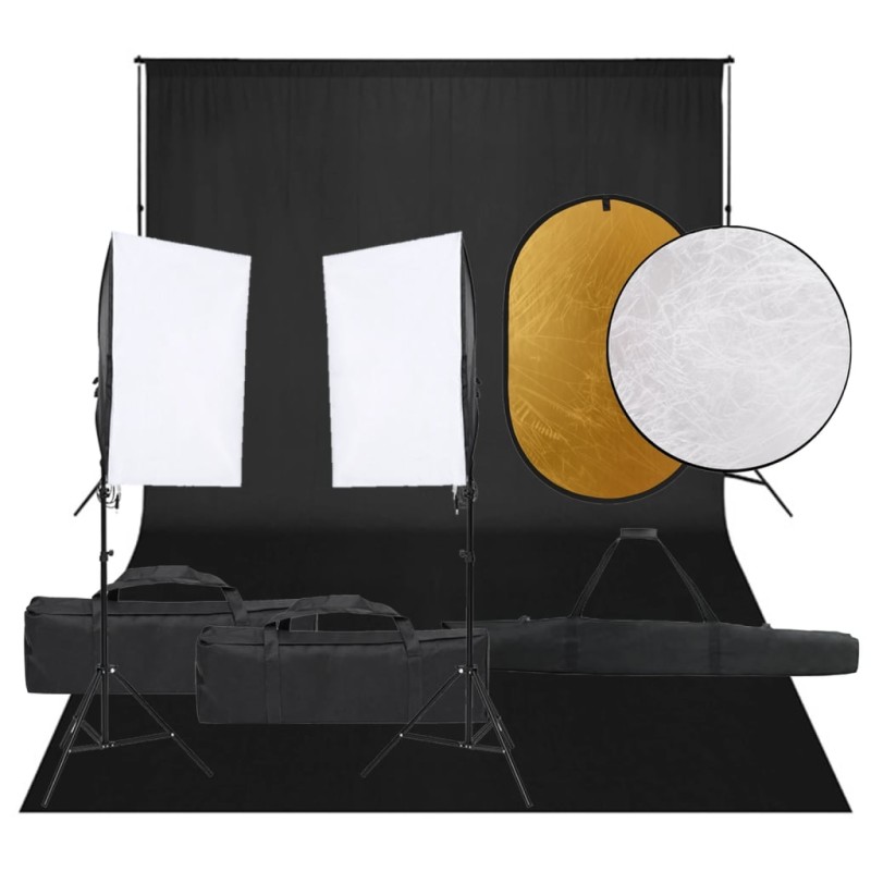   Kit per Studio Fotografico con Set Luci, Fondale e Riflettore