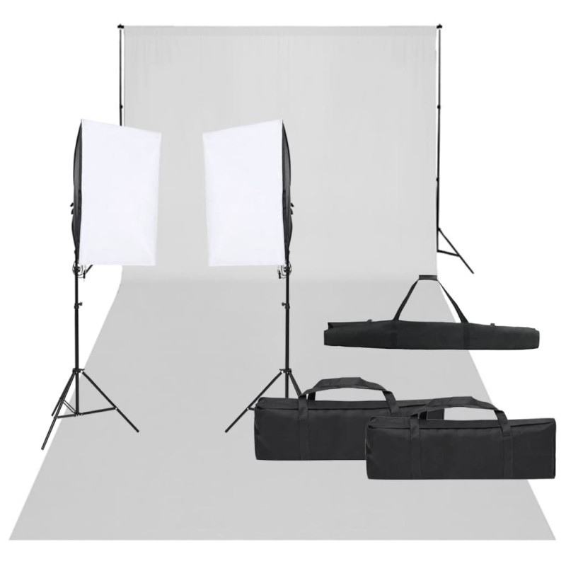   Kit per Studio Fotografico con Set di Luci e Fondale