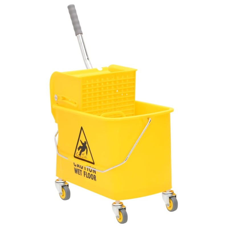 vidaXL Secchio Mocio con Strizzatoio e Ruote Giallo 20 L Polipropilene 