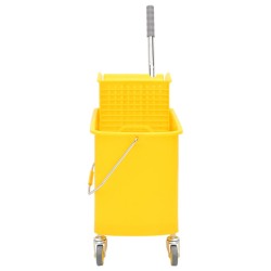 vidaXL Secchio Mocio con Strizzatoio e Ruote Giallo 20 L Polipropilene 