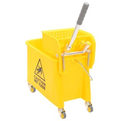 vidaXL Secchio Mocio con Strizzatoio e Ruote Giallo 20 L Polipropilene 