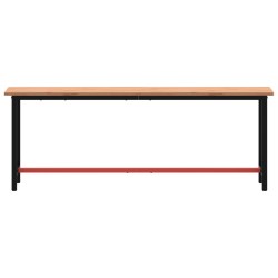 vidaXL Banco da Lavoro 220x55x81,5 cm Legno Massello Faggio e Metallo