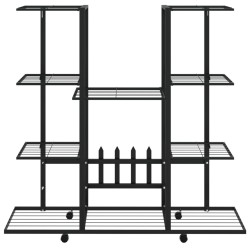 Portafiori con Ruote 94,5x24,5x91,5 cm Ferro Nero