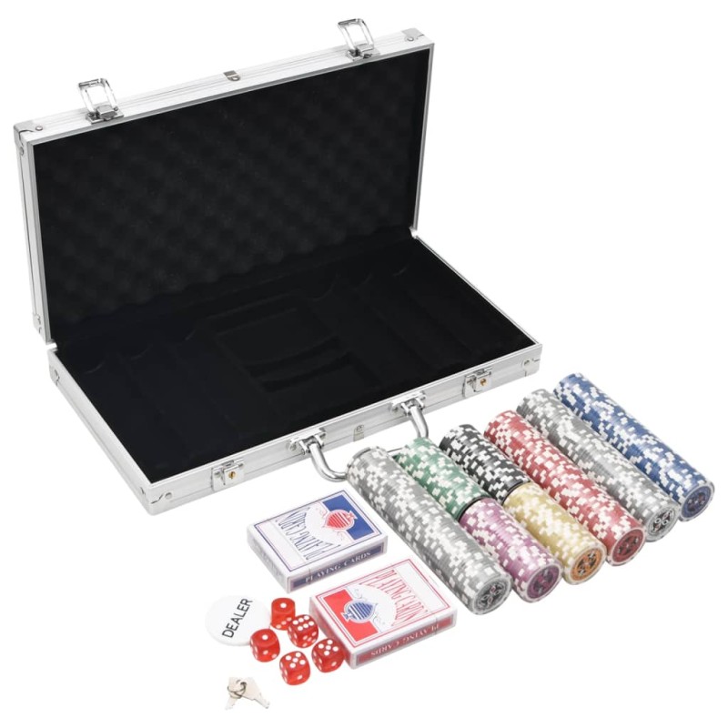 vidaXL Set di Fiches da Poker 300 pz 11,5 g